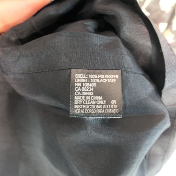 Tahari Fit and Flare Dress Womens 2 Petite 2P Black Abstract Artsy Lined Boho - Picture 10 of 11